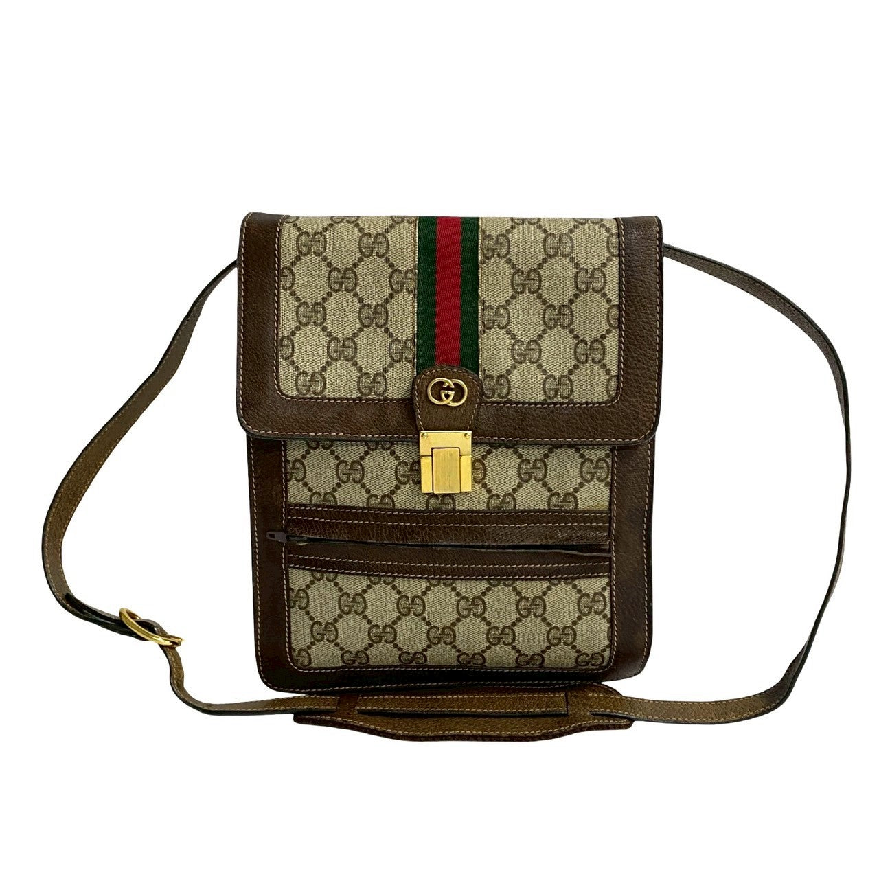 Gucci Old Gucci GG Logo PVC Leather Shoulder Bag