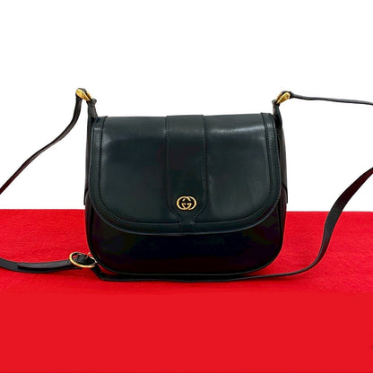Gucci Old Gucci GG Logo Calf Leather Shoulder Bag