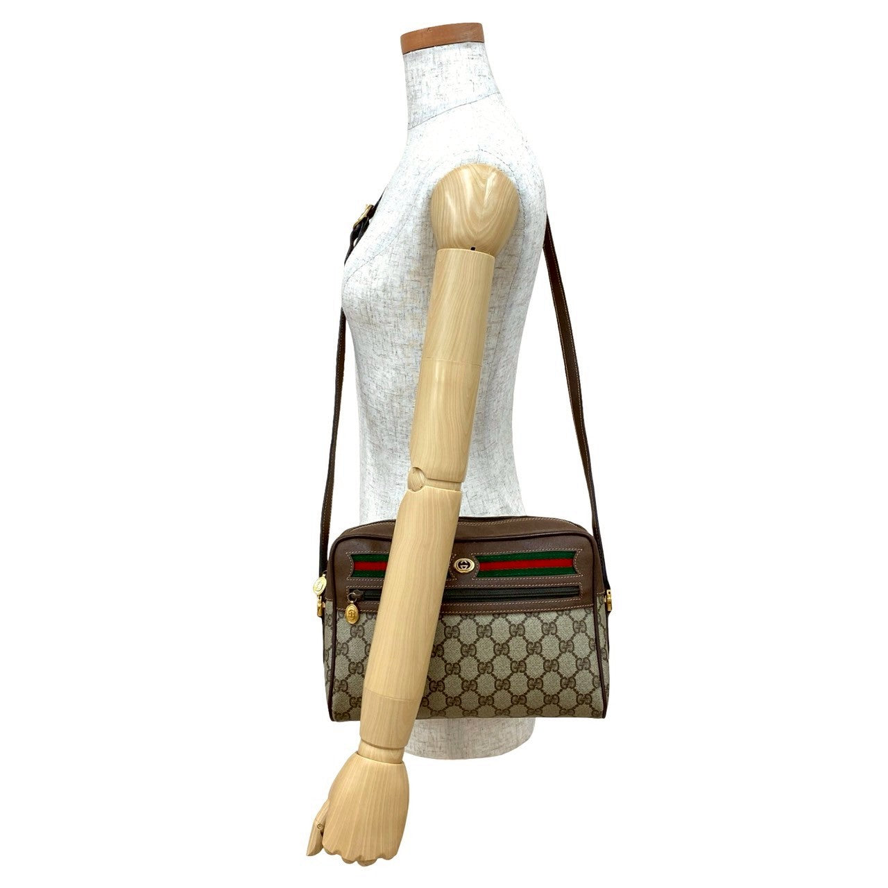 Gucci Old Gucci GG Logo PVC Leather Shoulder Bag