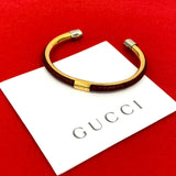 Gucci GG Logo Leather Bracelet