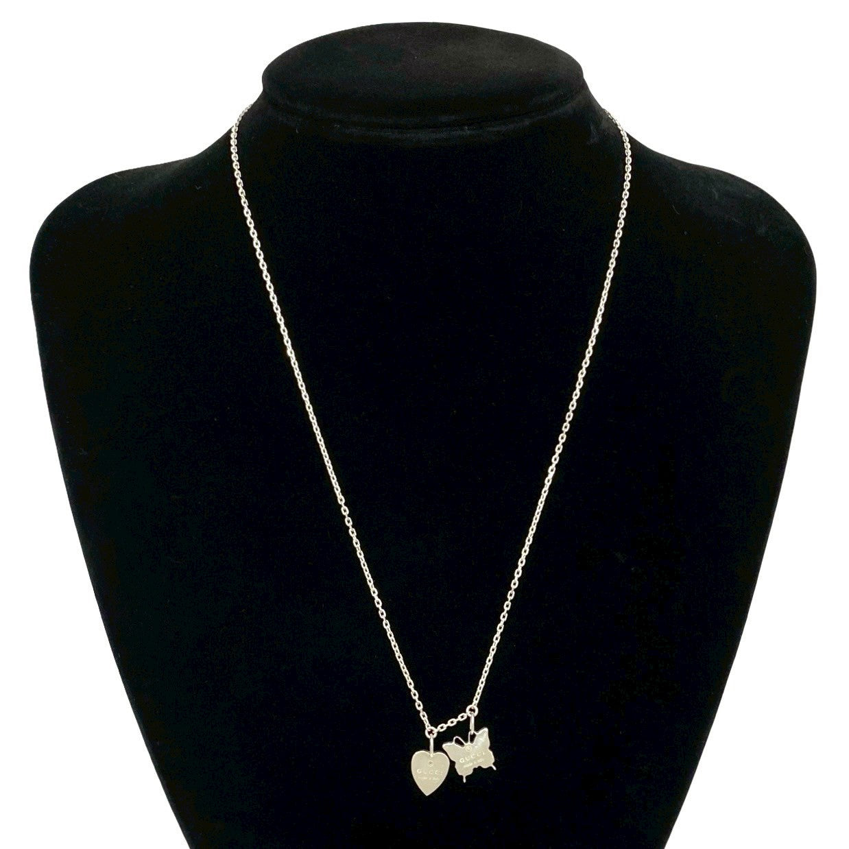 Gucci Heart Butterfly Silver 925 Necklace