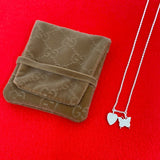 Gucci Heart Butterfly Silver 925 Necklace