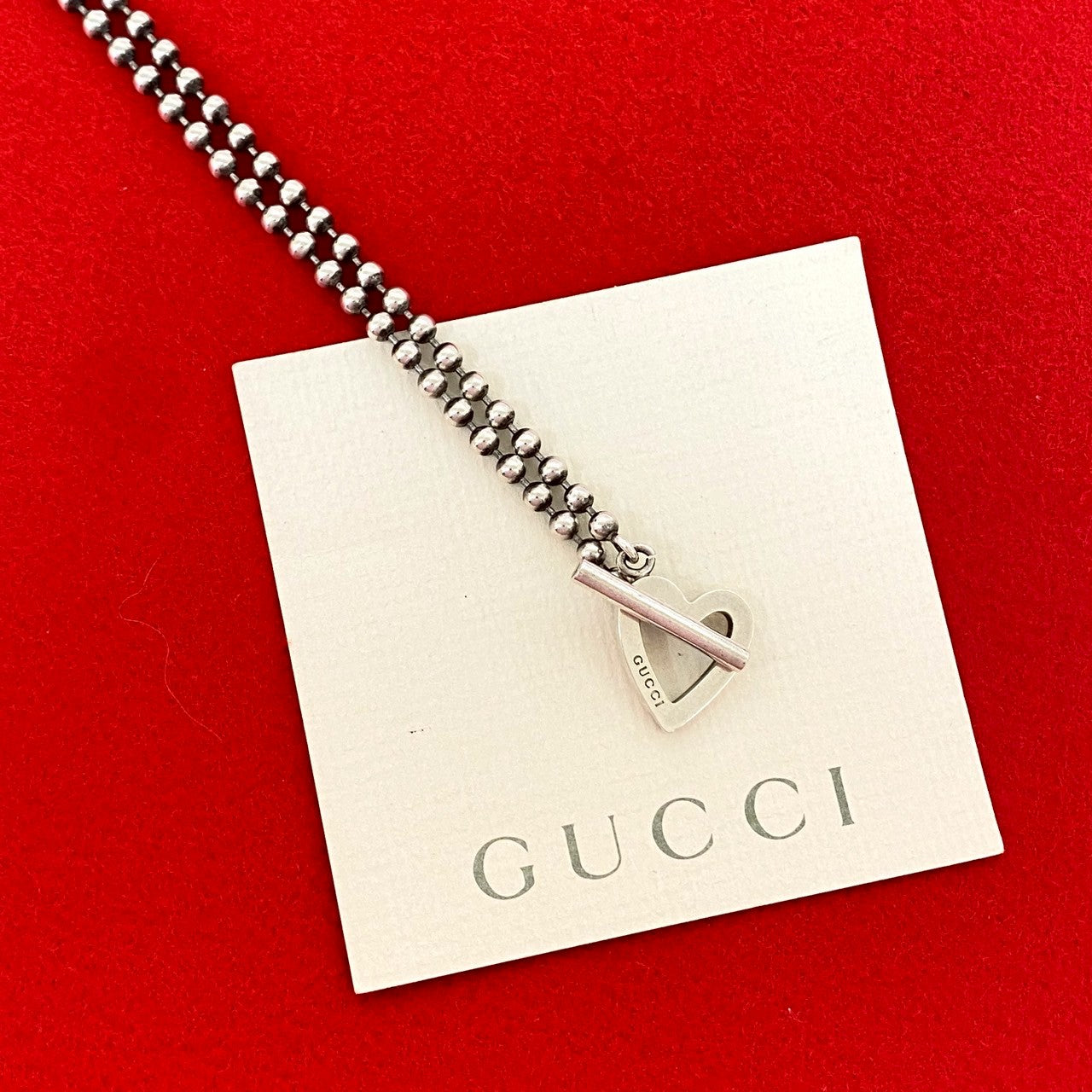 Gucci Toggle Heart Silver 925 Necklace