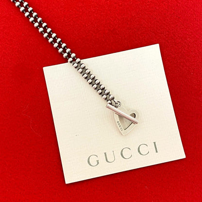 Gucci Toggle Heart Silver 925 Necklace