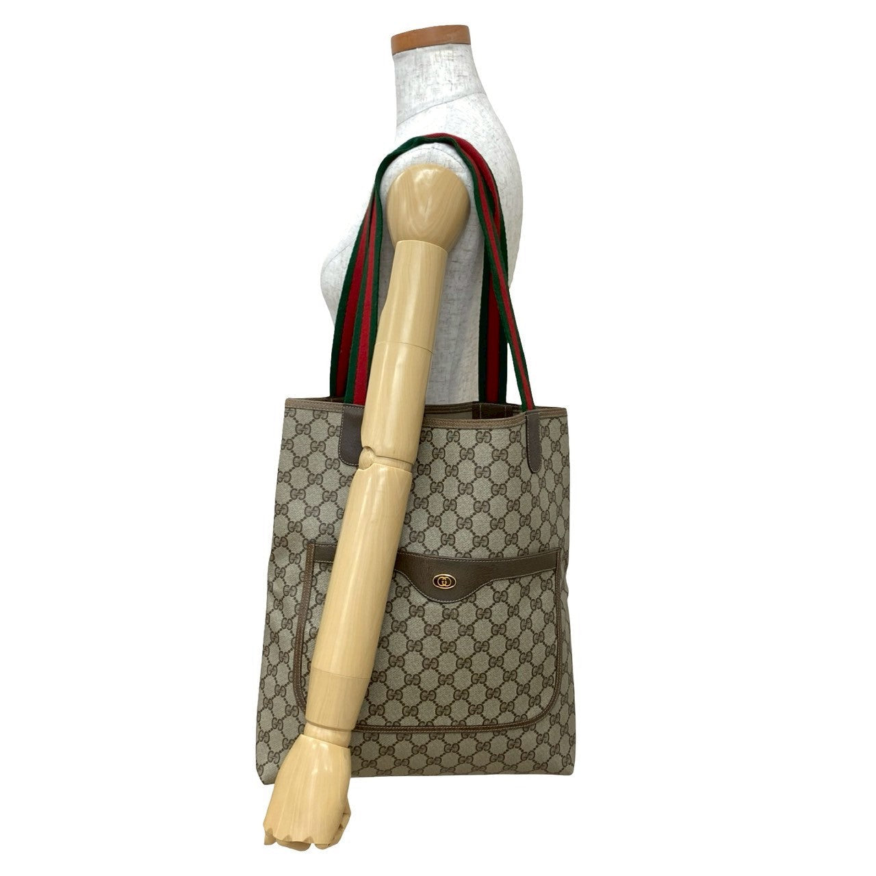 Gucci Old Gucci GG Logo PVC Leather Tote Bag