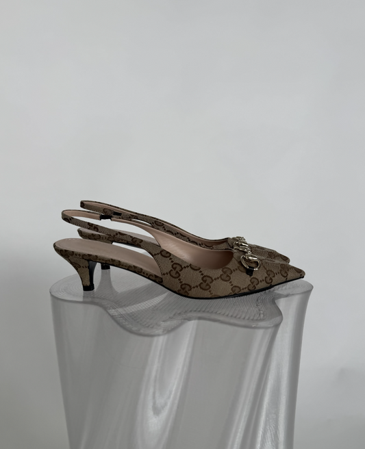 Gucci Sling-back Horsebit Heels – FULL SET