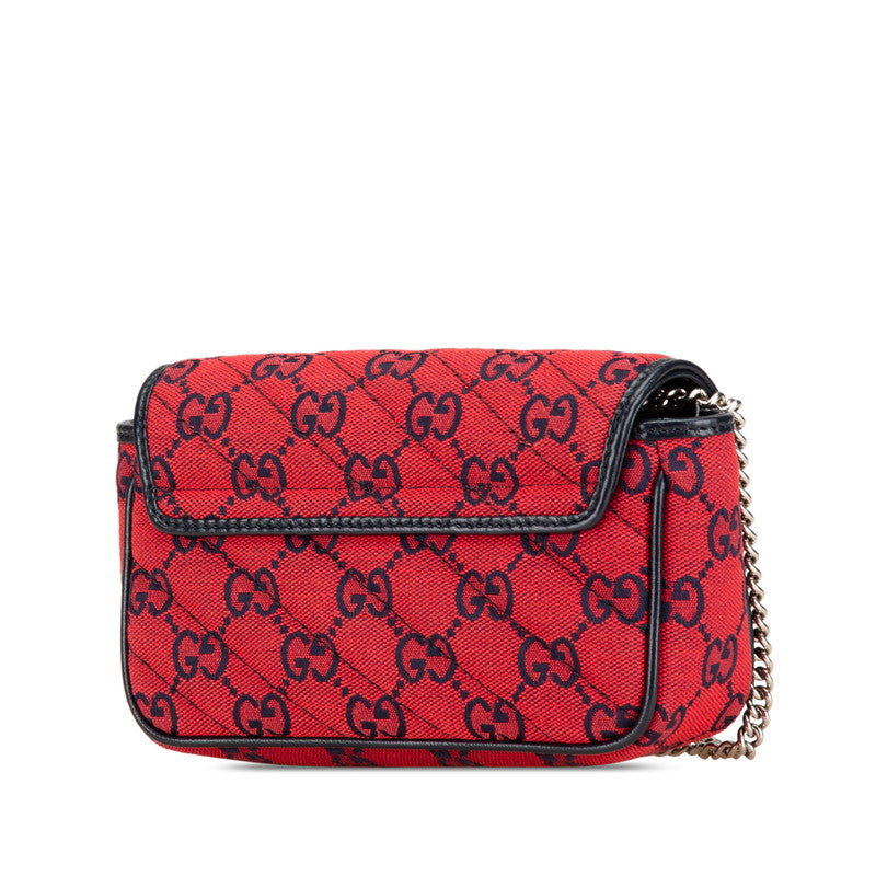 Gucci GG Marmont GG Canvas Leather Chain Shoulder Bag