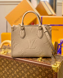M45660 ONTHEGO PM tote bag Oversized monogrm empreinte leather Apricot