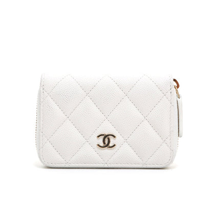 Chanel Caviar Skin Matelasse Card Case Coin Case Wallet