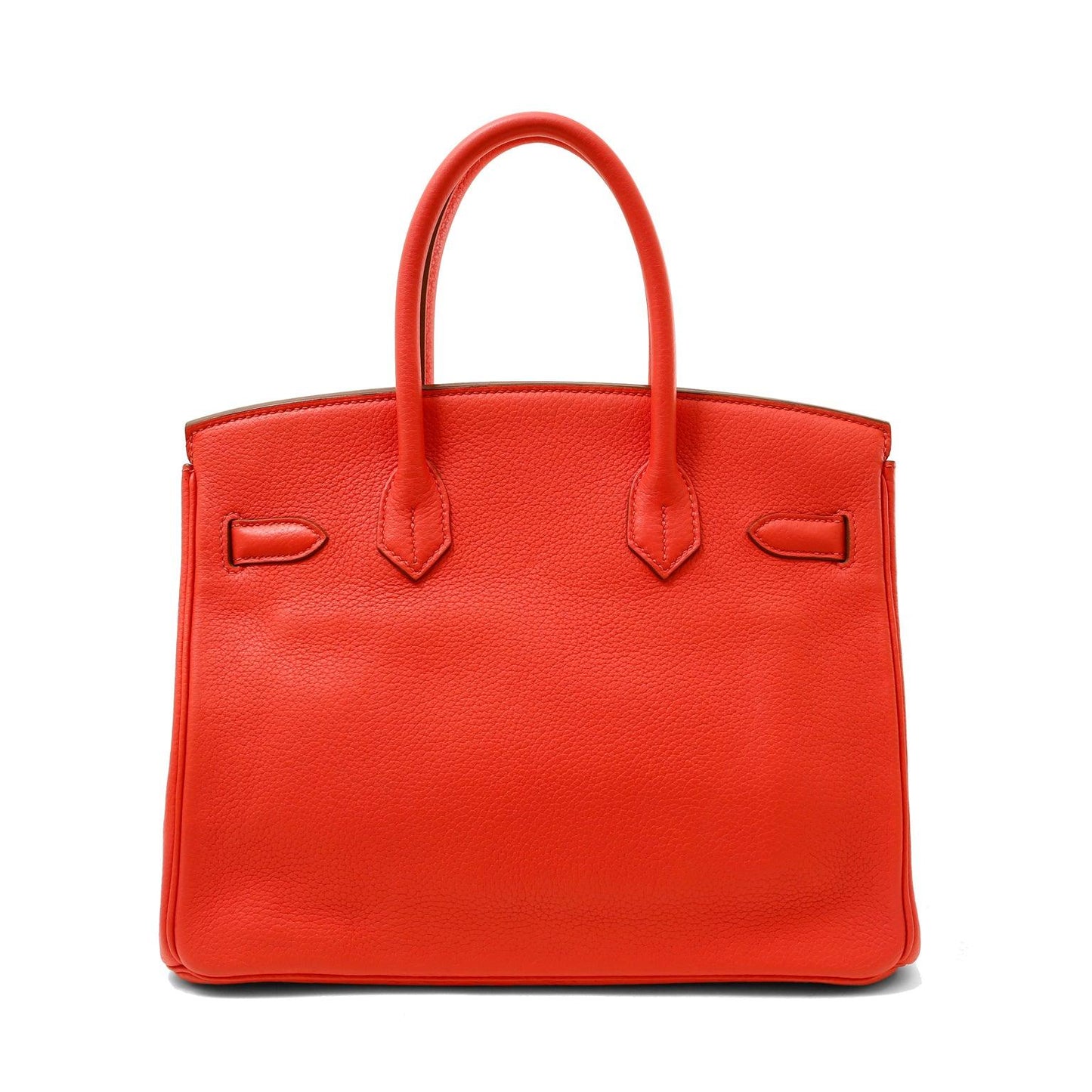 Luxury Hermes 30cm Birkin Red-Orange Togo w/ Gold Hardware #D