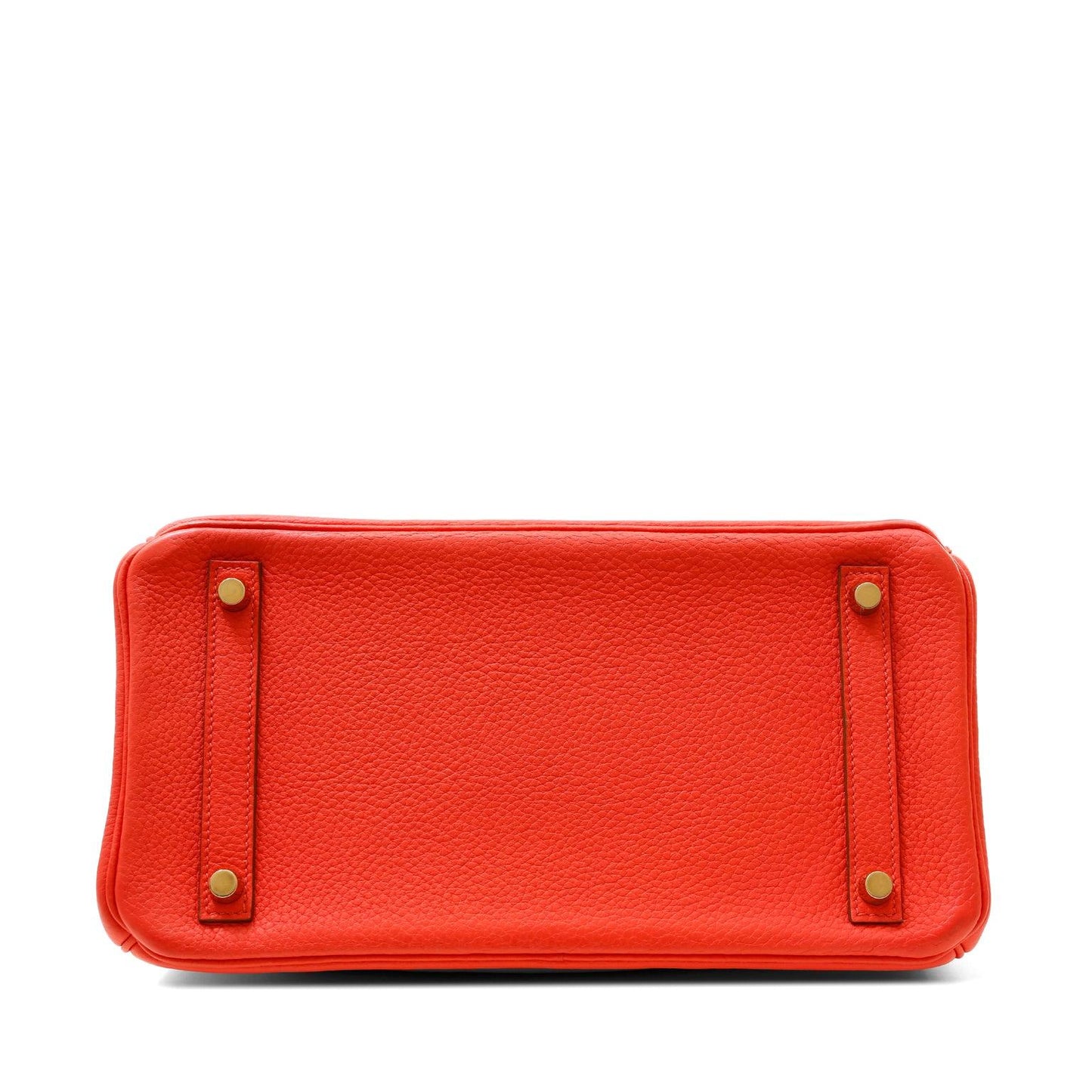 Luxury Hermes 30cm Birkin Red-Orange Togo w/ Gold Hardware #D