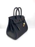 Luxury Hermes Birkin 30 Biscuit Togo Leather Black Gold Hardware