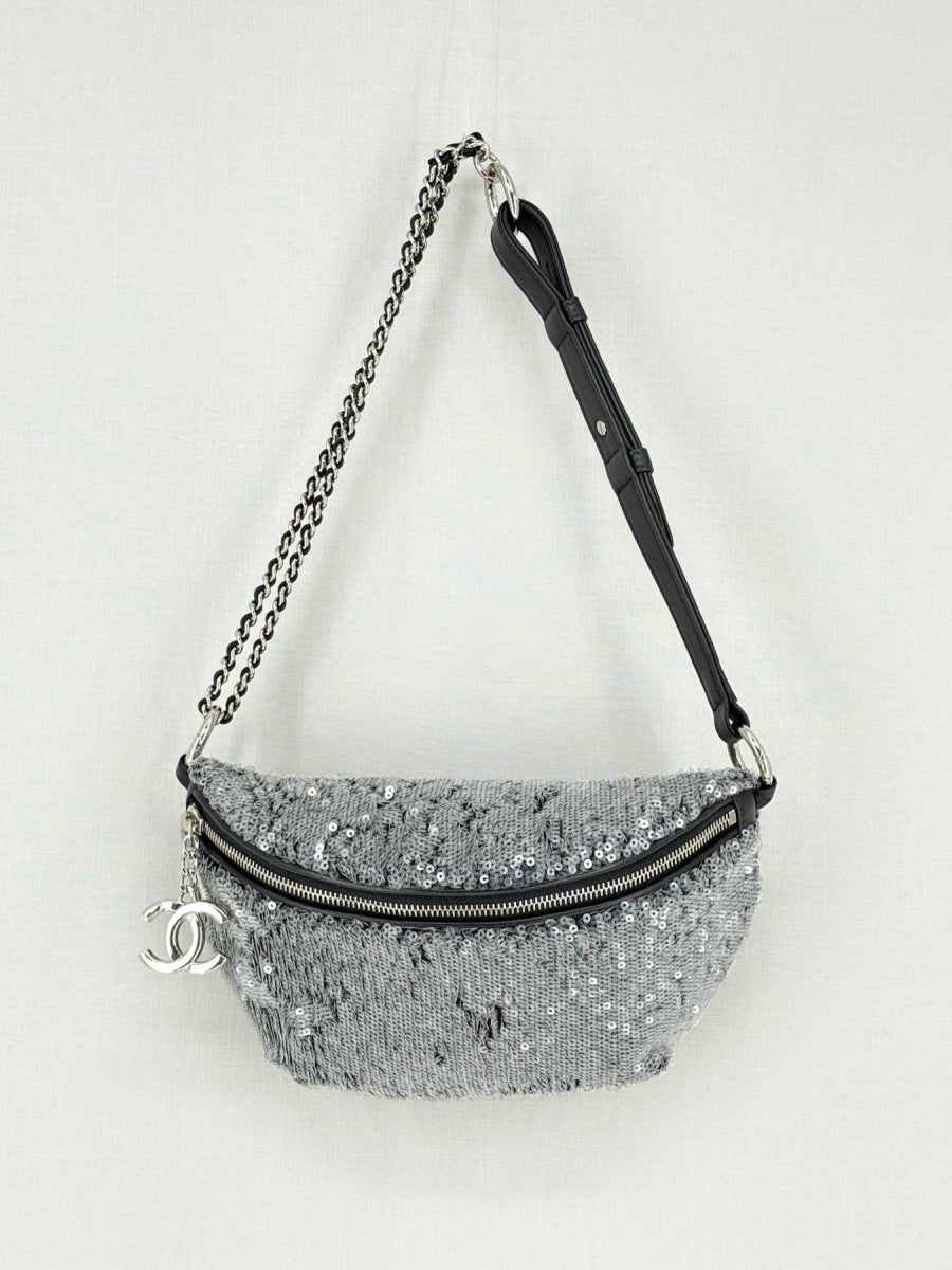 CHANEL 2018 Silver Belt Bag