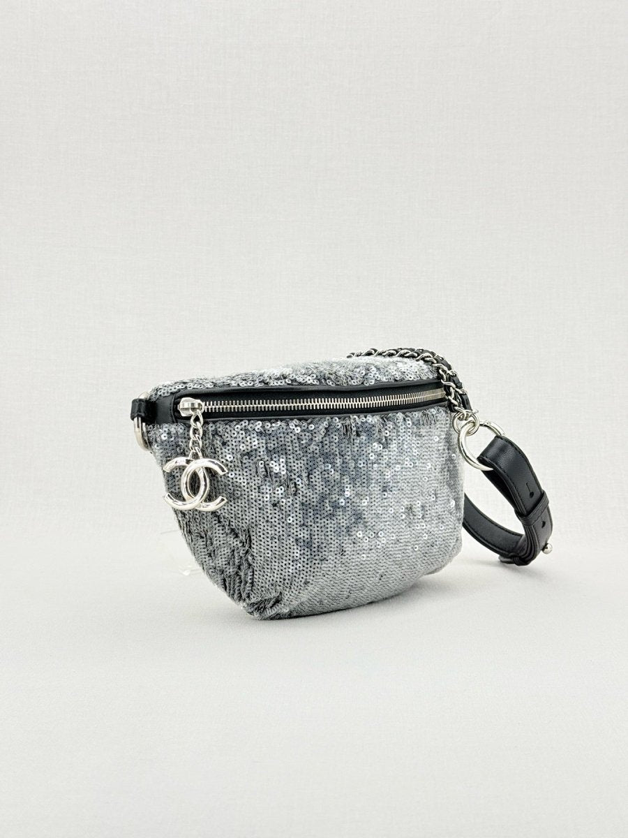 CHANEL 2018 Silver Belt Bag