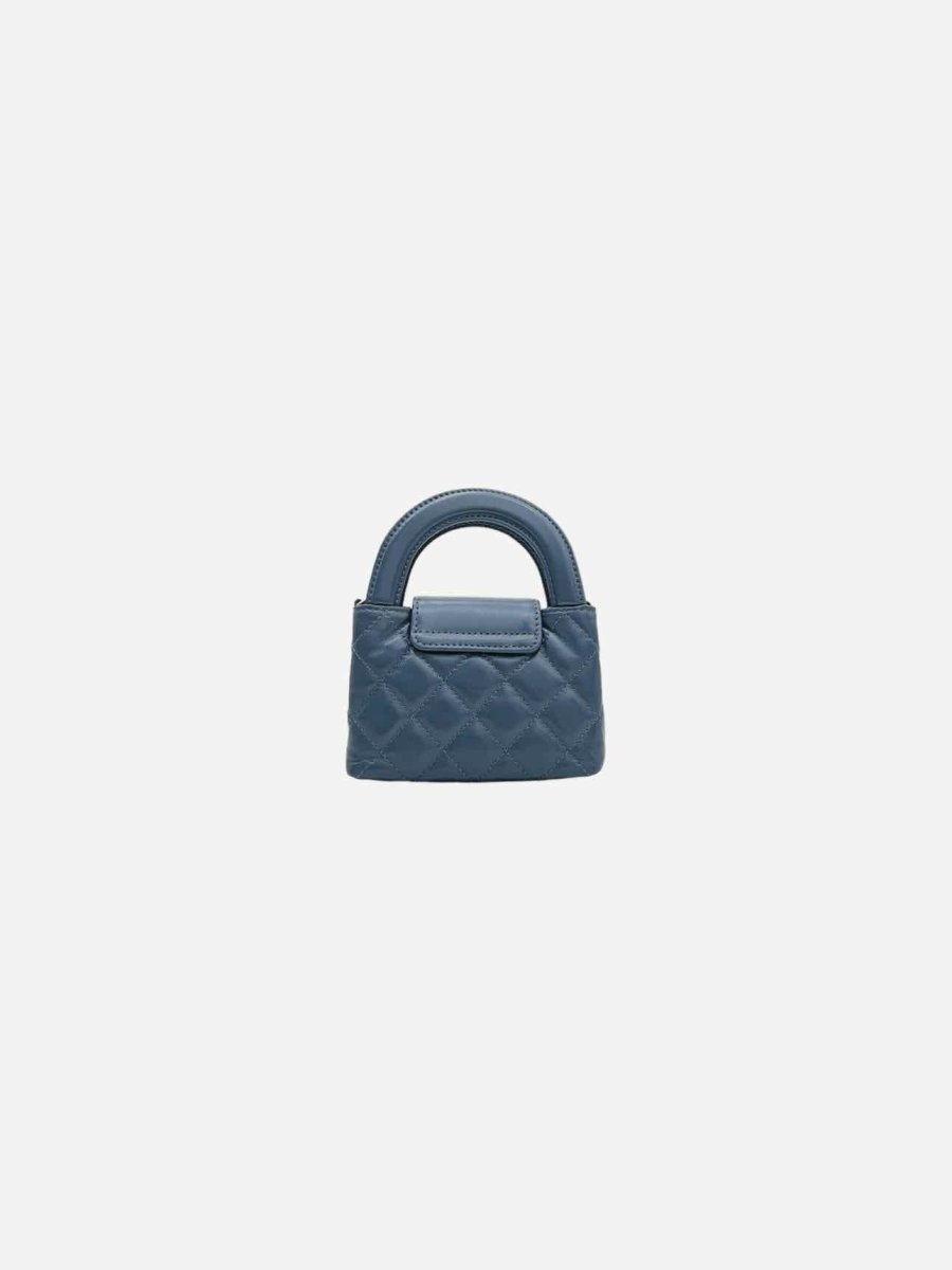 CHANEL 2023 Kelly Shopper Blue Quilted Top Handle