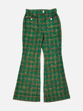 CHANEL 2023 Green Multicolor Plaid Size US 8 Pants