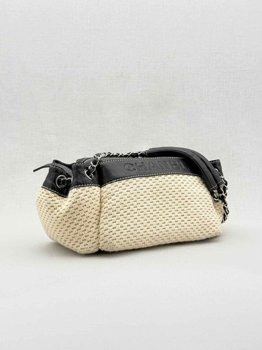 CHANEL Beige & Black Shoulder Bag