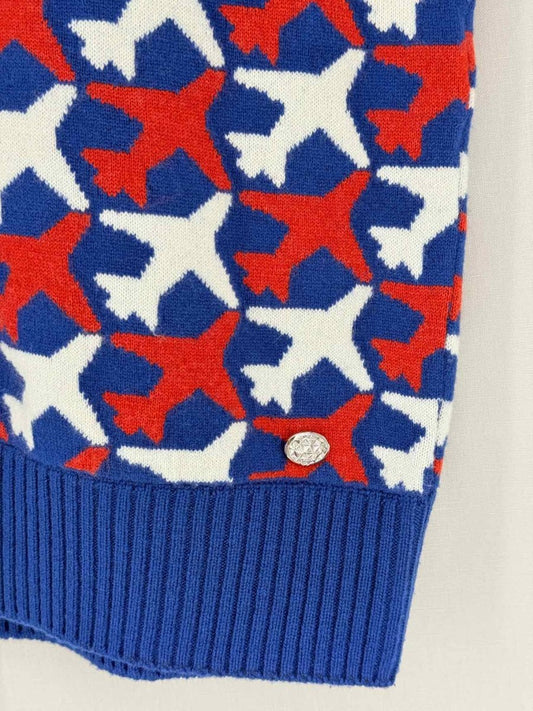 CHANEL Blue Multicolor Size US 14 Sweater