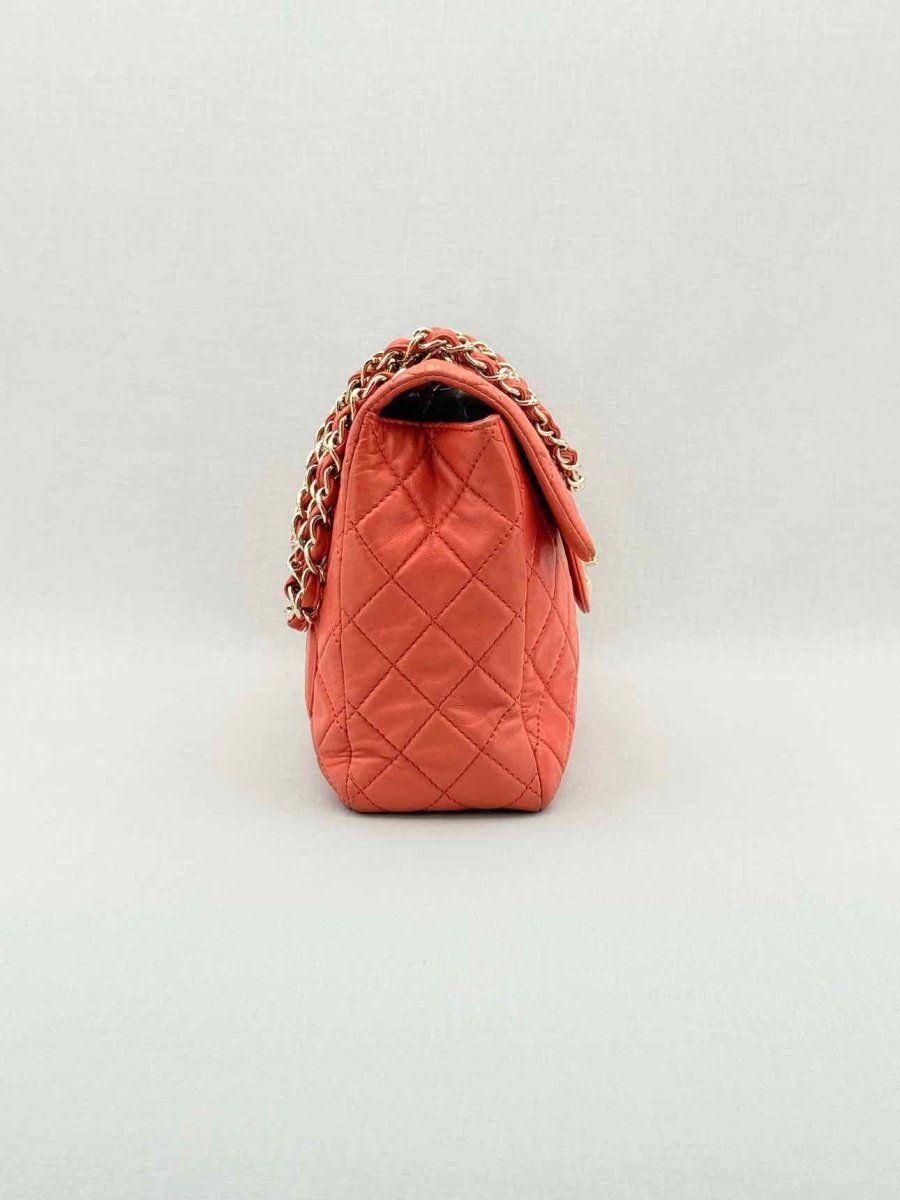CHANEL Business Orange Quilted Shoulder Bag