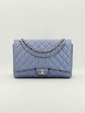 CHANEL Classic Double Flap Grey Quilted Shoulder Bag