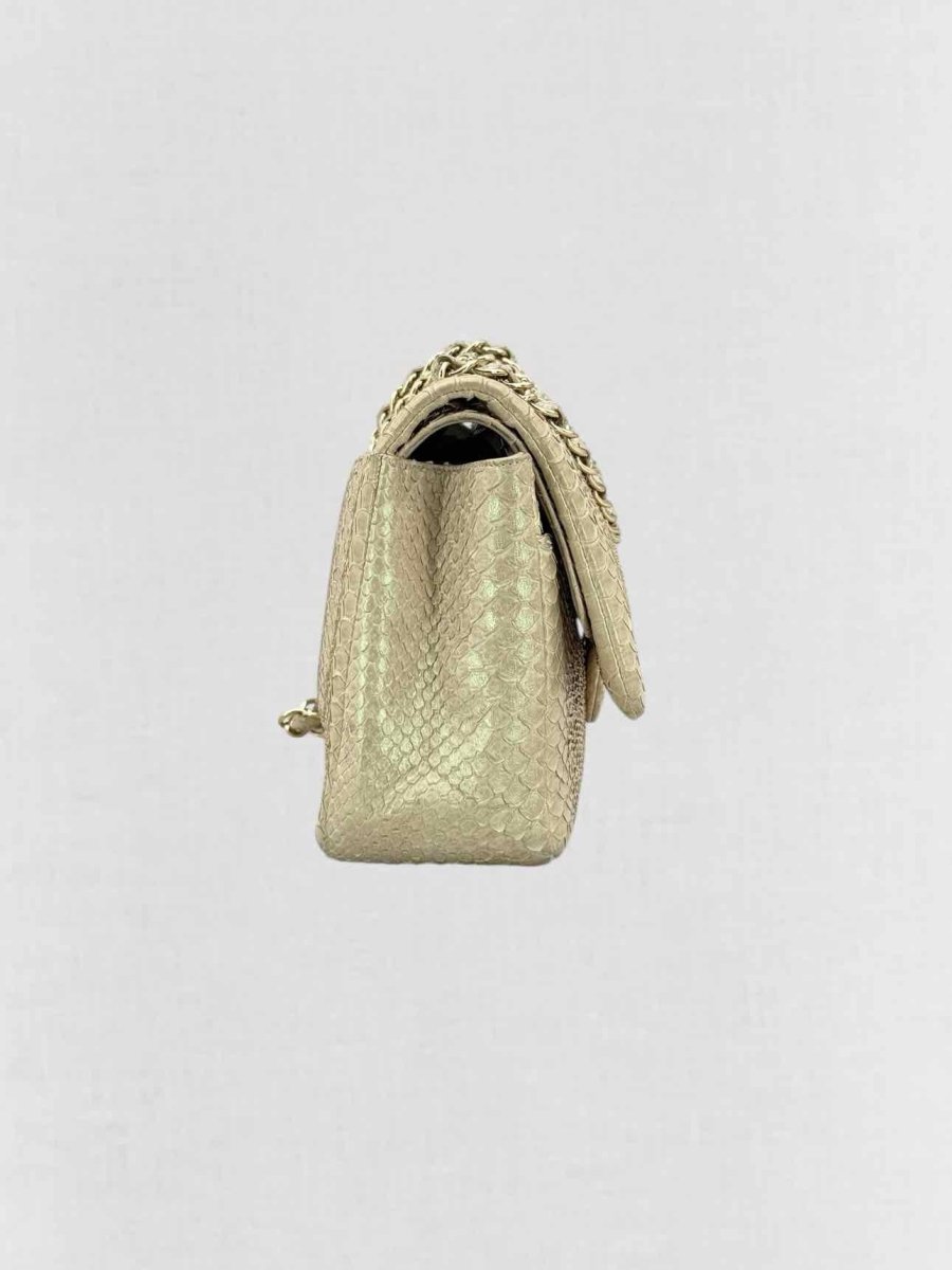 CHANEL Classic Metallic Beige Shoulder Bag