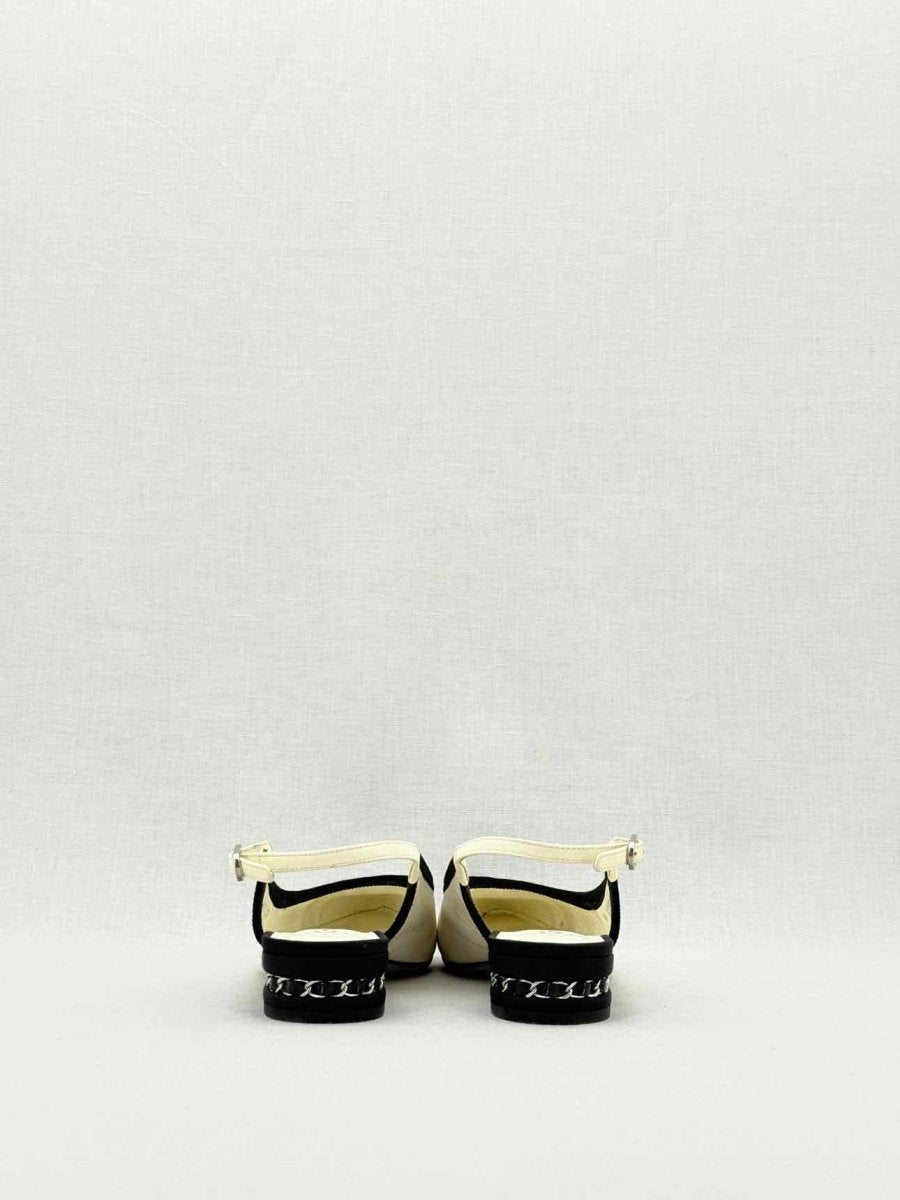 CHANEL Cream & Black Size EU 36 Slingbacks