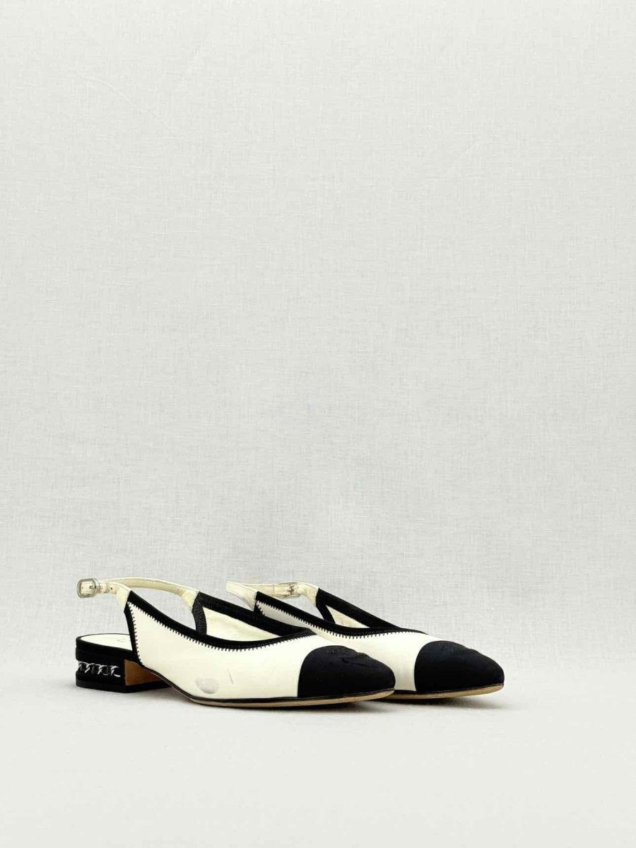 CHANEL Cream & Black Size EU 36 Slingbacks