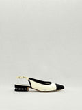 CHANEL Cream & Black Size EU 36 Slingbacks