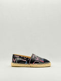 CHANEL Espadrille Black Multicolor Size EU 39 Flats