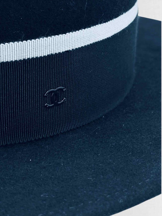 CHANEL Navy Blue CC Hat