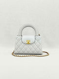 CHANEL Kelly Grey Quilted Top Handle