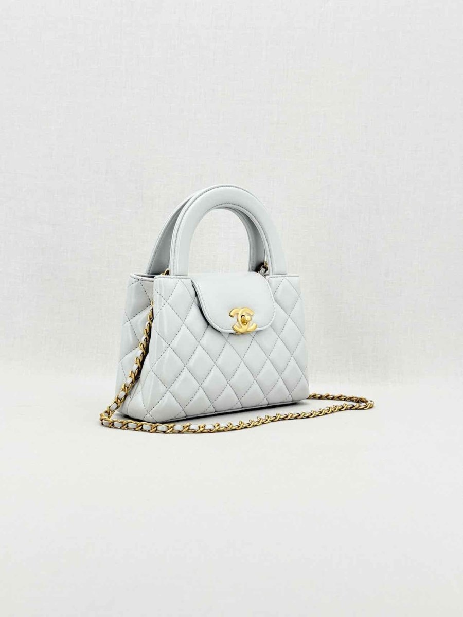 CHANEL Kelly Grey Quilted Top Handle