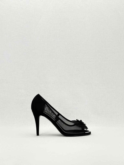 CHANEL Mesh Camellia Black Size EU 38 Pumps
