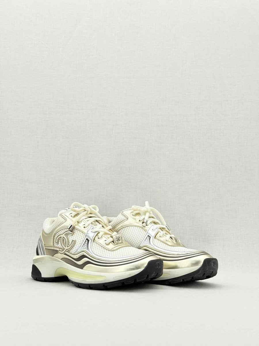 CHANEL Metallic Silver & Gold Size EU 35.5 Sneakers