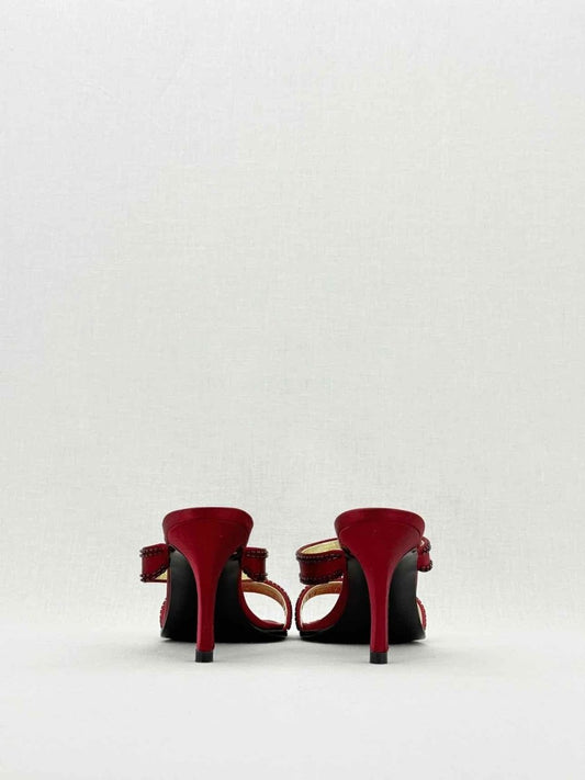 CHANEL Red Size EU 38 Heeled Sandals