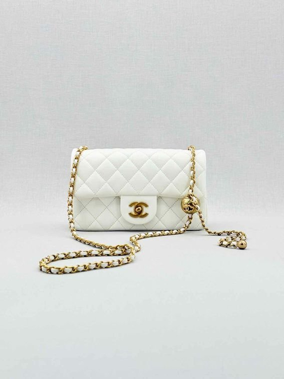 CHANEL Runaway White Quilted Shoulder Bag