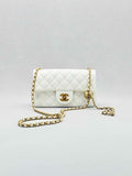 CHANEL Runaway White Quilted Shoulder Bag