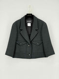 CHANEL Short Boxy Tweed Black Size US 8 Jacket