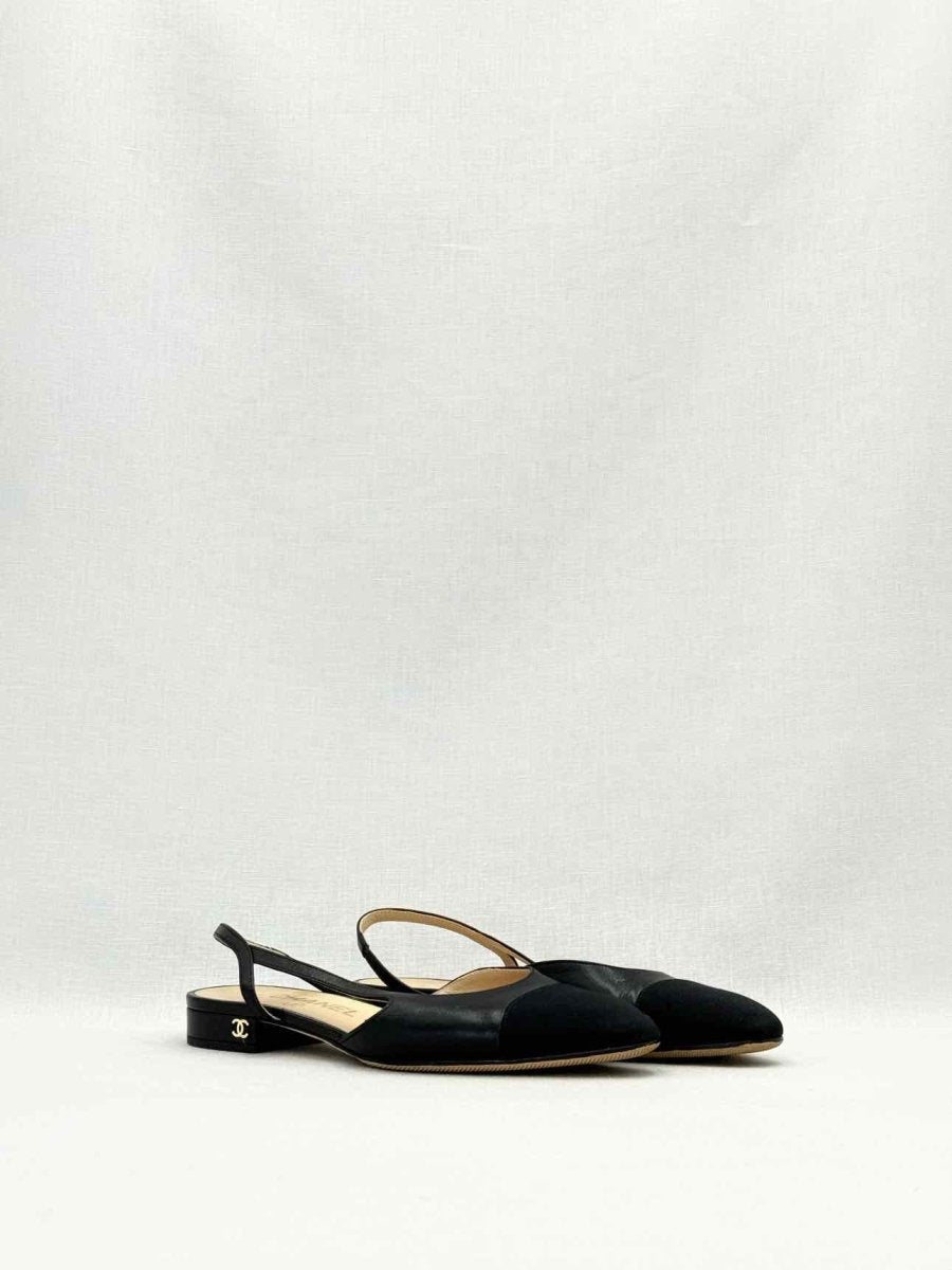 CHANEL Slingback Black Size EU 35.5 Ballet Flats