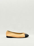 CHANEL Two Tone Beige & Black Size EU 36.5 Ballet Flats