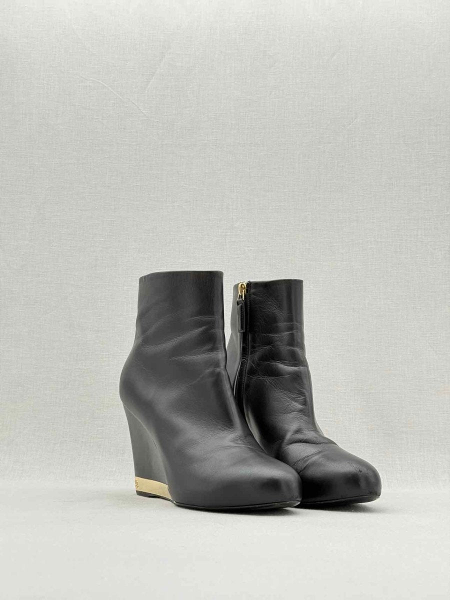 CHANEL Wedge Black Size EU 39 Ankle Boots