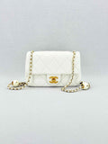 CHANEL White Quilted Crossbody