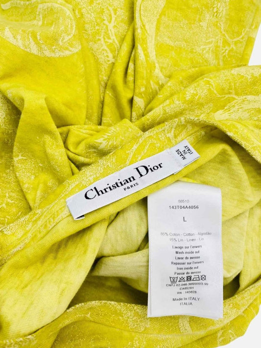 CHRISTIAN DIOR Green Printed Size Large T-shirt