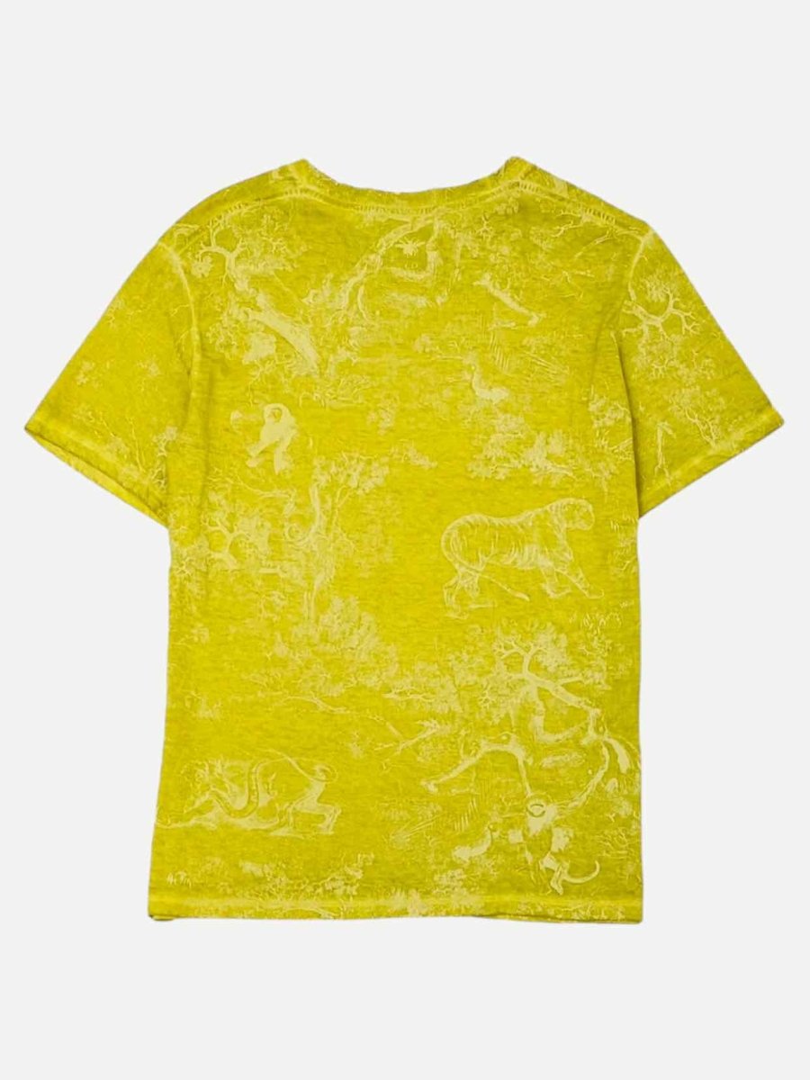 CHRISTIAN DIOR Green Printed Size Large T-shirt