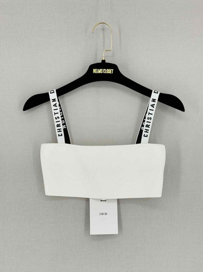 CHRISTIAN DIOR Crop White Size XSmall Top