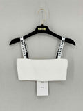 CHRISTIAN DIOR Crop White Size XSmall Top