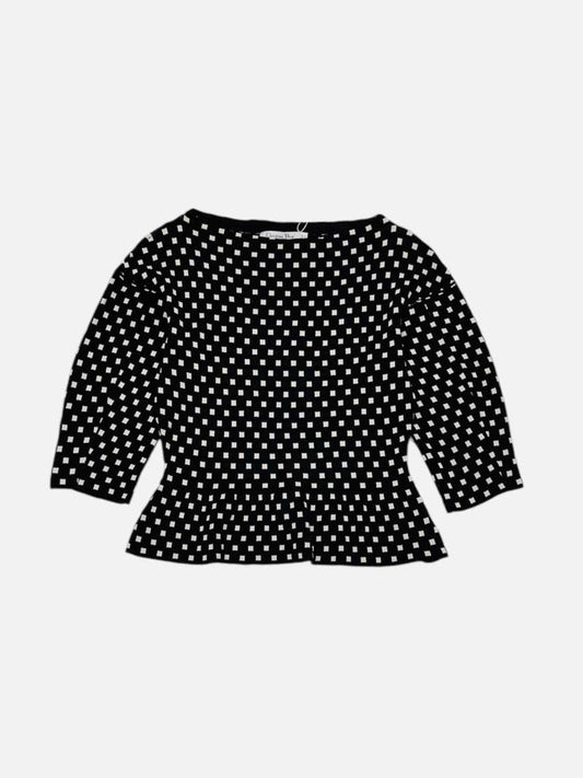 CHRISTIAN DIOR Black & White Size Small Top