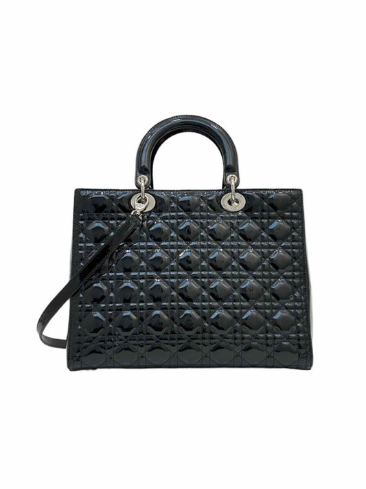 CHRISTIAN DIOR Lady Dior Black Quilted Top Handle