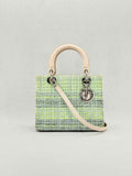 CHRISTIAN DIOR Lady Dior Green & Sliver Top Handle