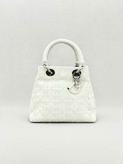 CHRISTIAN DIOR Lady Dior White Top Handle